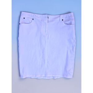Talbots Size 10 White Denim Pencil Skirt - Classic Five Pocket Jean Skirt